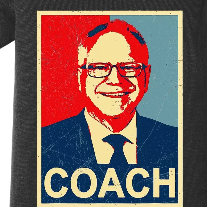 Coach! Coach Tim Walz Tribute Harris Walz Election 2024 Baby Bodysuit