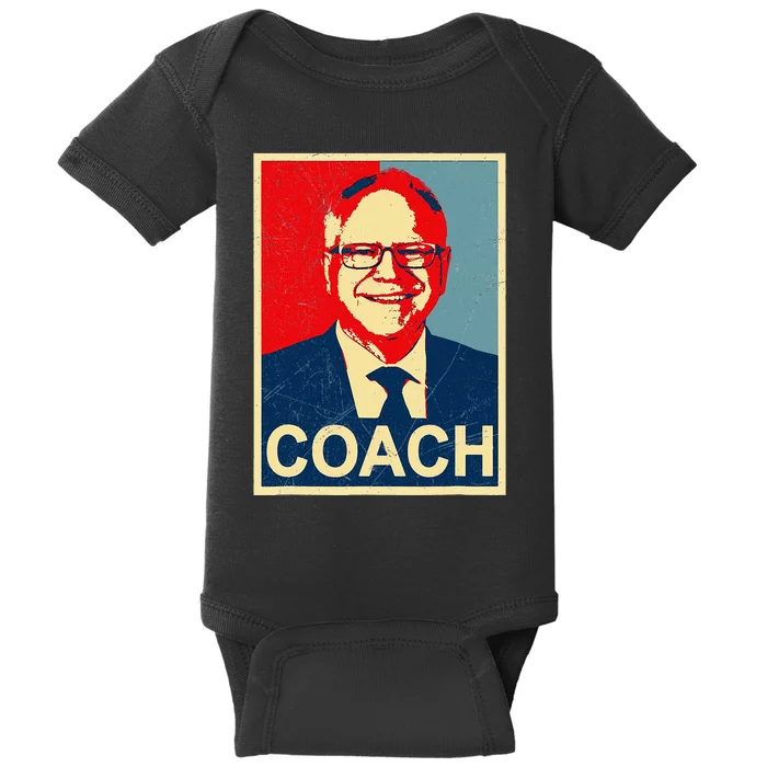 Coach! Coach Tim Walz Tribute Harris Walz Election 2024 Baby Bodysuit