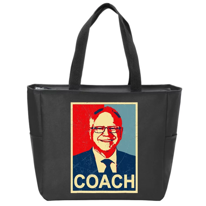 Coach! Coach Tim Walz Tribute Harris Walz Election 2024 Zip Tote Bag