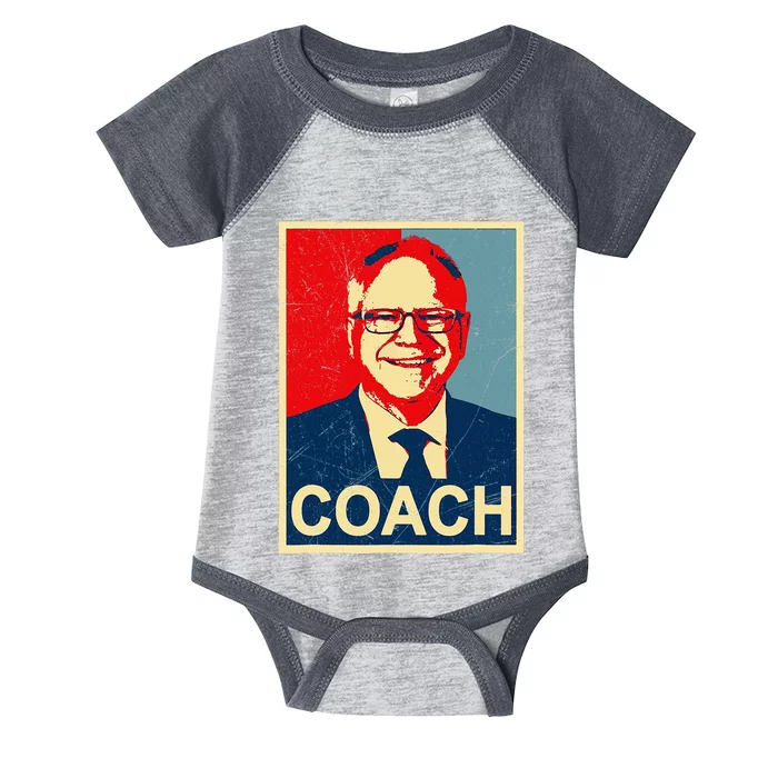 Coach! Coach Tim Walz Tribute Harris Walz Election 2024 Infant Baby Jersey Bodysuit