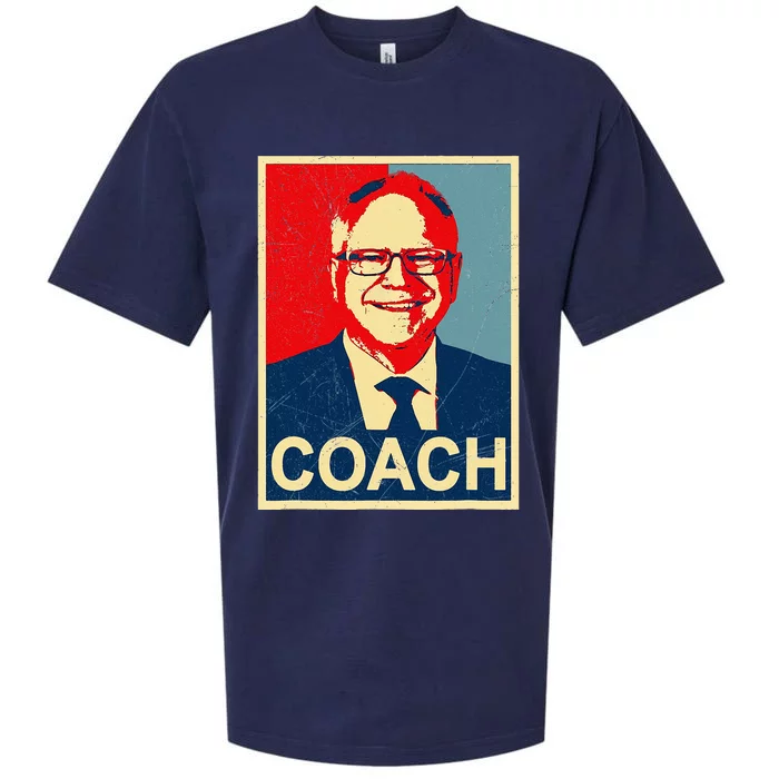 Coach! Coach Tim Walz Tribute Harris Walz Election 2024 Sueded Cloud Jersey T-Shirt