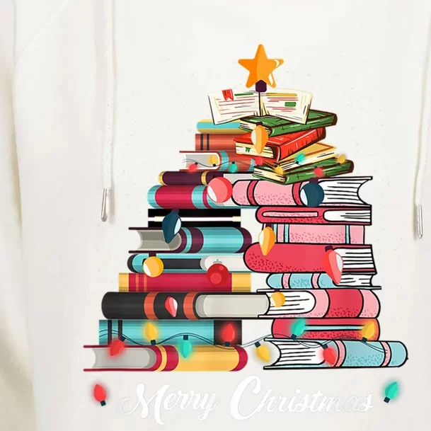 Cute Christmas Tree Books Lover Holiday Students Teacher Meaningful Gift Womens Funnel Neck Pullover Hood