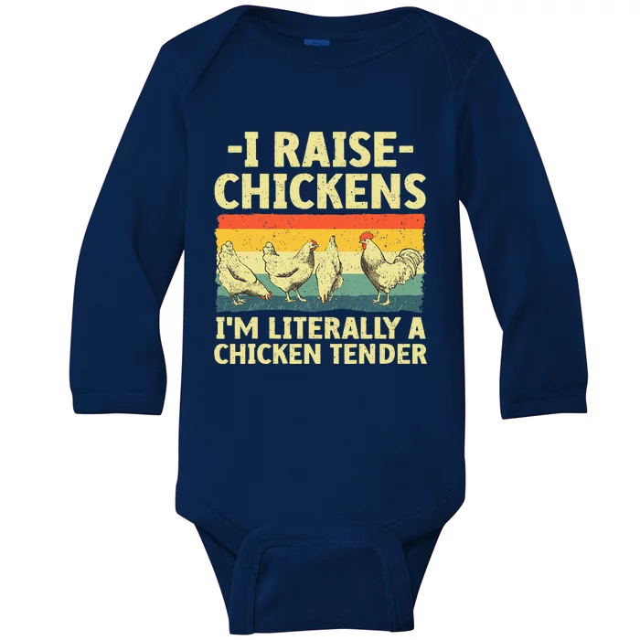 Cool Chicken Tender Art For Poultry Chicken Farmer Baby Long Sleeve Bodysuit