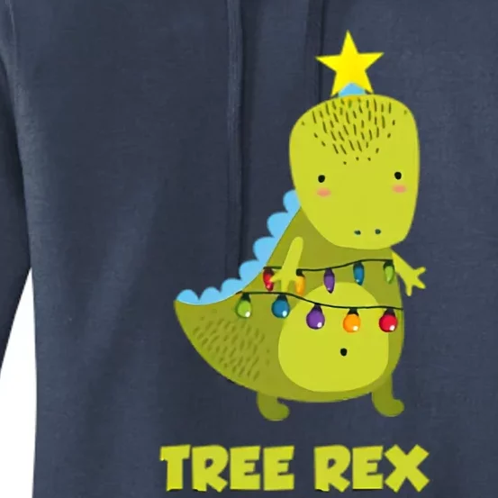 Cute Christmas Tree Rex Dinosaur Women's Pullover Hoodie