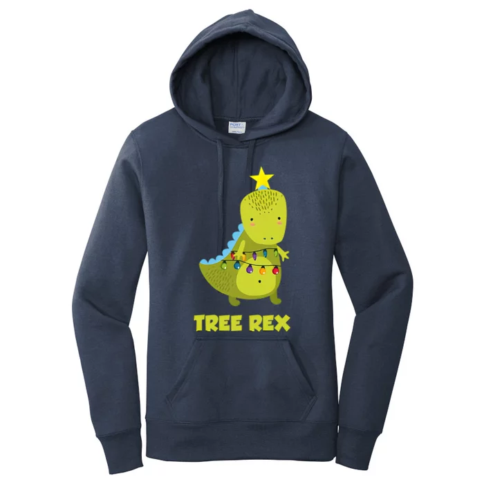 Cute Christmas Tree Rex Dinosaur Women's Pullover Hoodie