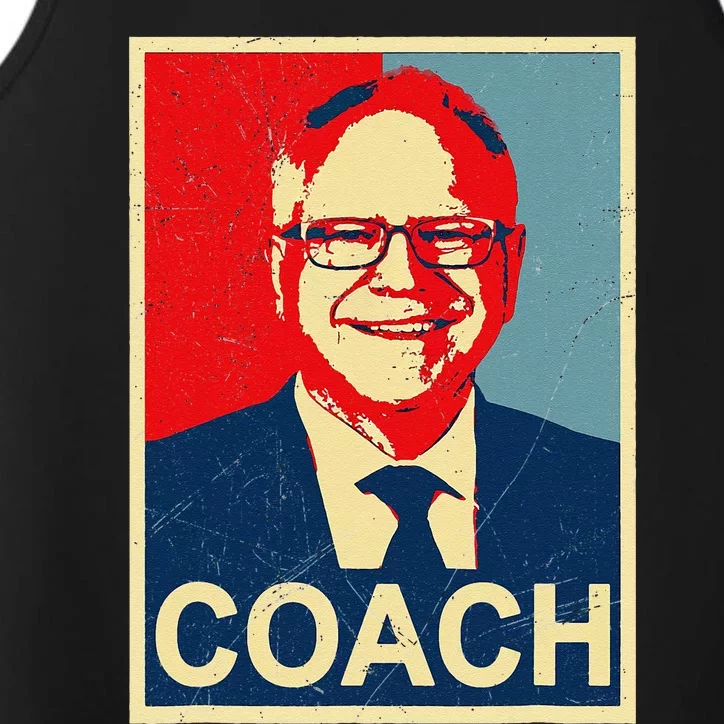 Coach! Coach Tim Walz Tribute Harris Walz Election 2024 Performance Tank