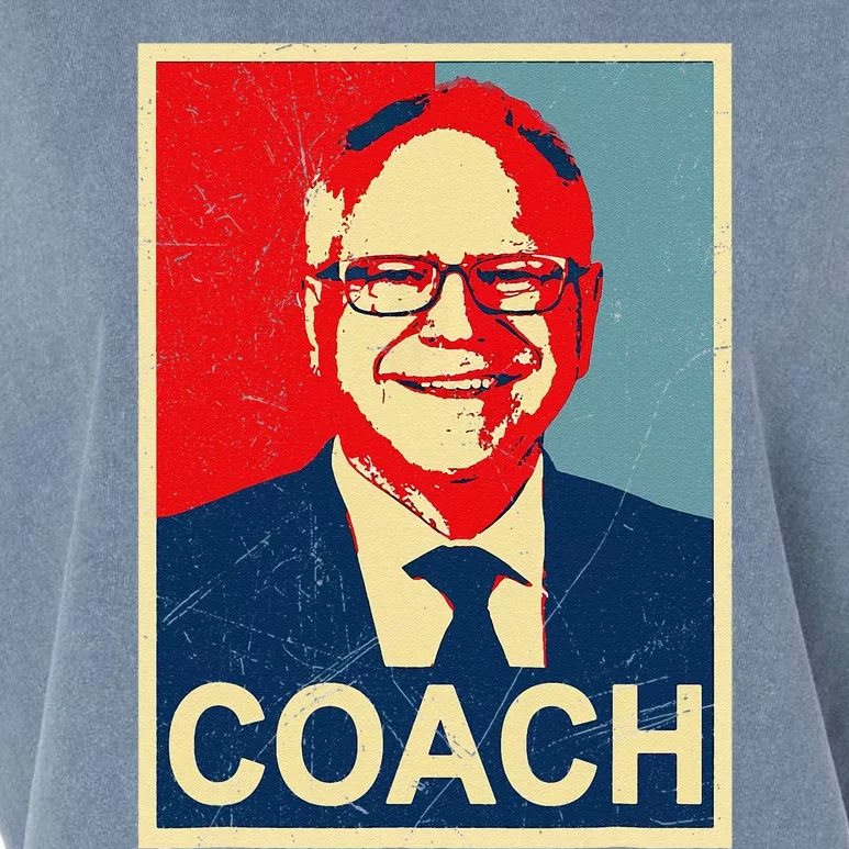 Coach! Coach Tim Walz Tribute Harris Walz Election 2024 Garment-Dyed Women's Muscle Tee