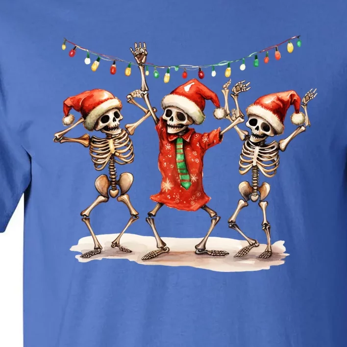 Christmas Cute Three Skeletons Dancing Matching Pajamas Xmas Gift Tall T-Shirt