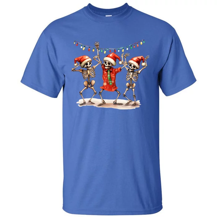 Christmas Cute Three Skeletons Dancing Matching Pajamas Xmas Gift Tall T-Shirt