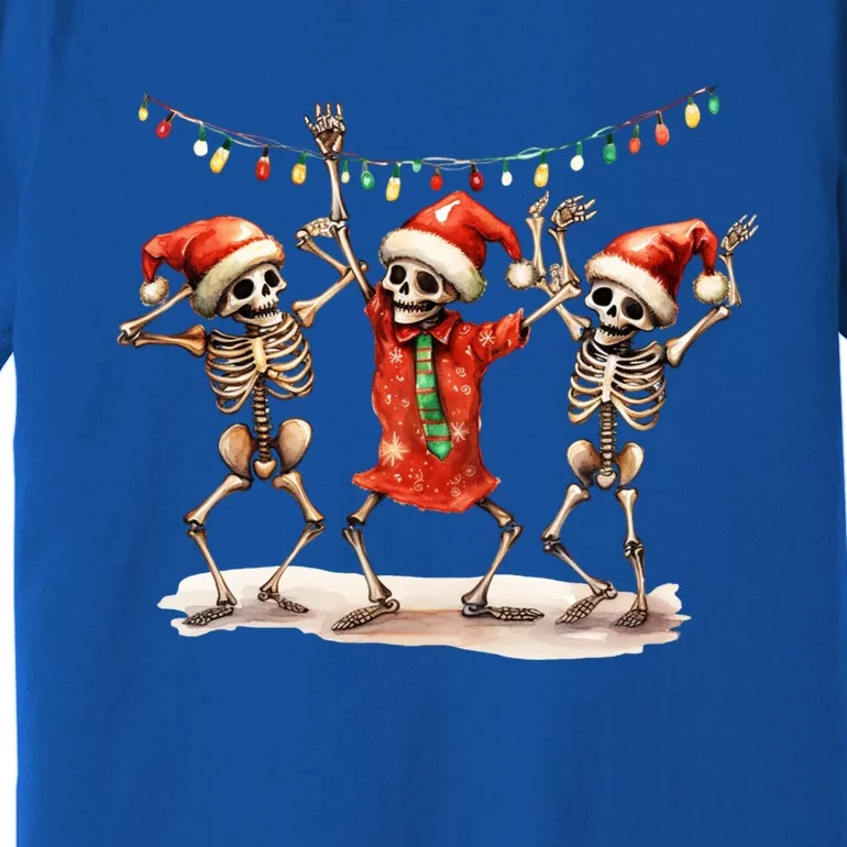 Christmas Cute Three Skeletons Dancing Matching Pajamas Xmas Gift Premium T-Shirt