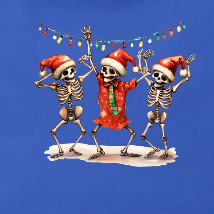 Christmas Cute Three Skeletons Dancing Matching Pajamas Xmas Gift Zip Tote Bag