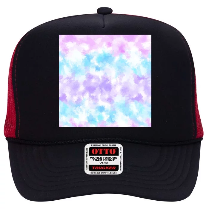 Cotton Candy Tie Dye High Crown Mesh Trucker Hat