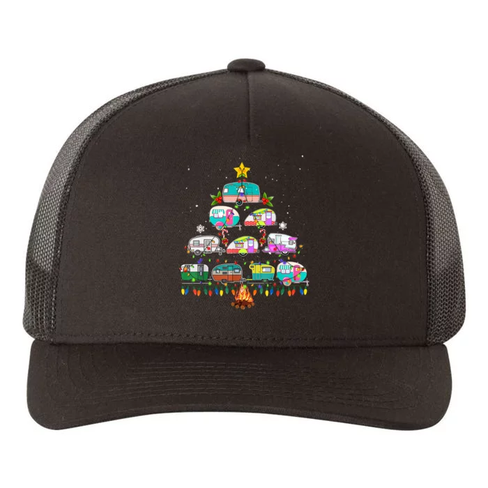 Camper Christmas Tree Vehicles Camping RVing Trailers Gift Yupoong Adult 5-Panel Trucker Hat