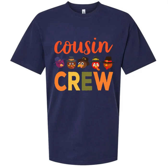 Cousin Crew Thanksgiving Funny Gift Meaningful Gift Sueded Cloud Jersey T-Shirt