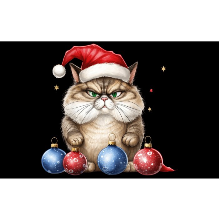 Cat Christmas Tree Balls Santa Hat Bumper Sticker