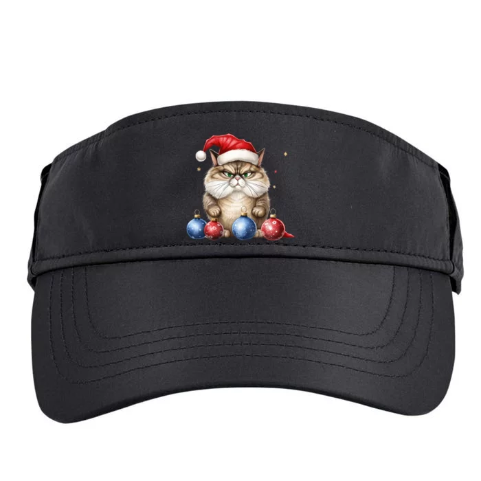 Cat Christmas Tree Balls Santa Hat Adult Drive Performance Visor