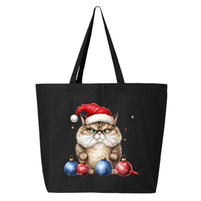 Cat Christmas Tree Balls Santa Hat 25L Jumbo Tote