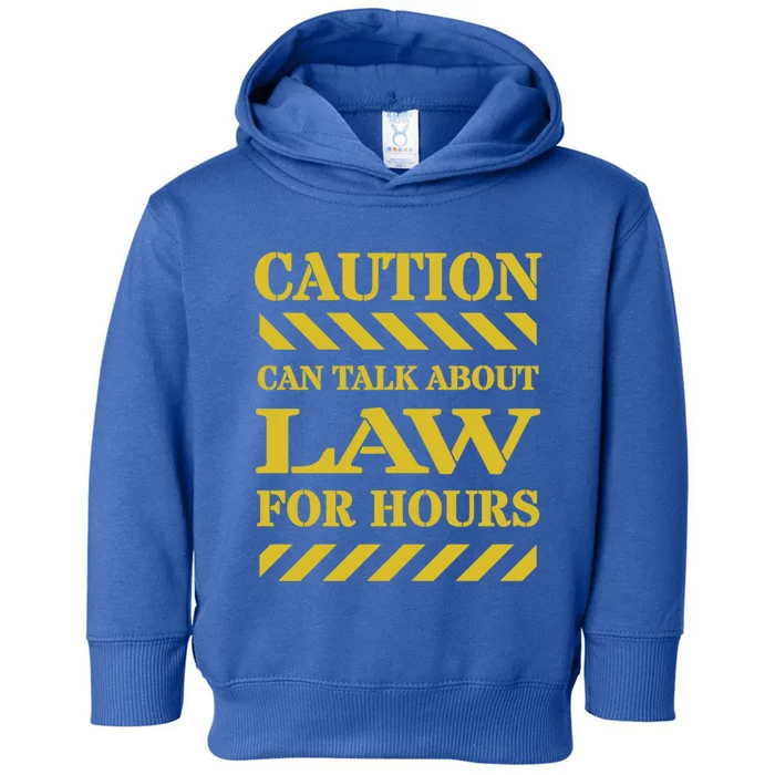 Caution Can Talk About Law For Hours Cute Gift Toddler Hoodie