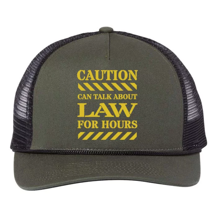 Caution Can Talk About Law For Hours Cute Gift Retro Rope Trucker Hat Cap