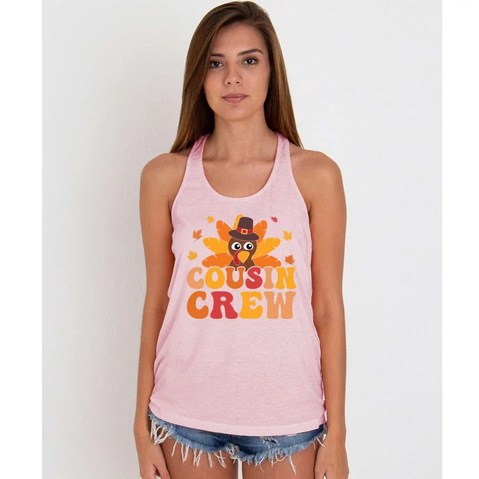 Cousin Crew Thanksgiving Family Matching Turkey Day Fall Gift Women's Knotted Racerback Tank