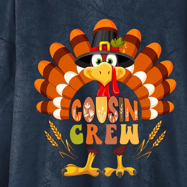 Cousin Crew Thanksgiving Turkey Fall Costume Family Gift Hooded Wearable Blanket