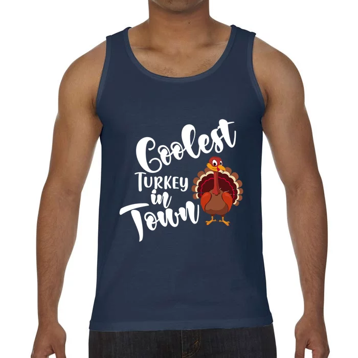 Cute Coolest Turkey In Town Thanksgiving Autumn Fall Design Cool Gift Comfort Colors® Tank Top