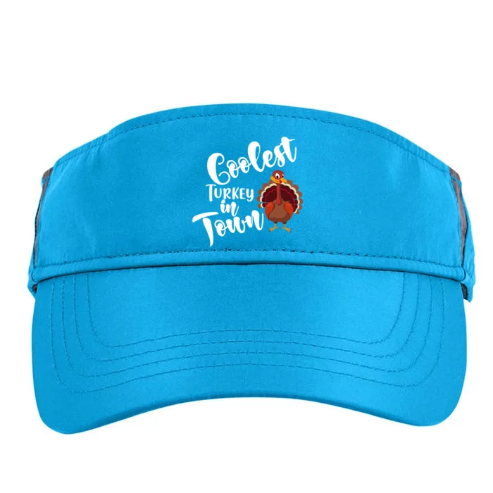 Cute Coolest Turkey In Town Thanksgiving Autumn Fall Design Cute Gift Adult Drive Performance Visor