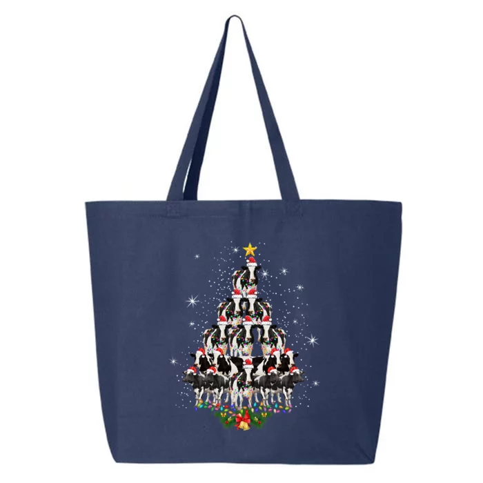 Cow Christmas Tree Cow Lover Xmas Gift 25L Jumbo Tote