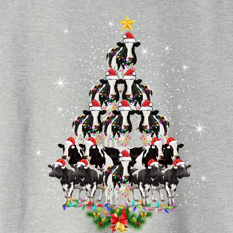 Cow Christmas Tree Cow Lover Xmas Gift Women's Crop Top Tee