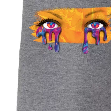 Crying Colorful Tears Sad Eyes Doggie 3-End Fleece Hoodie