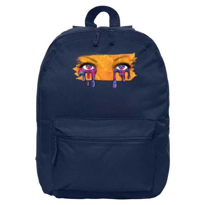 Crying Colorful Tears Sad Eyes 16 in Basic Backpack