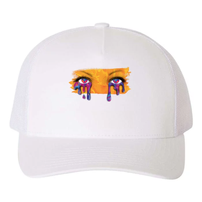 Crying Colorful Tears Sad Eyes Yupoong Adult 5-Panel Trucker Hat