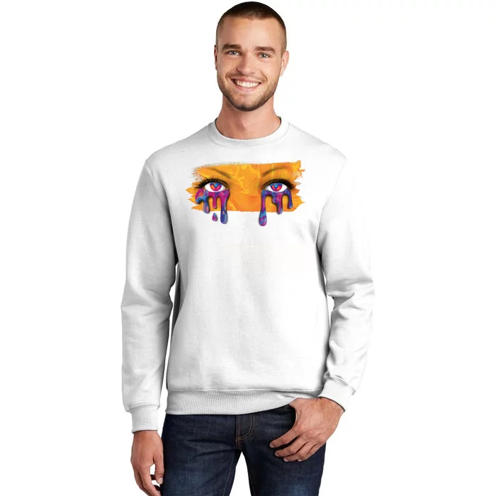 Crying Colorful Tears Sad Eyes Sweatshirt