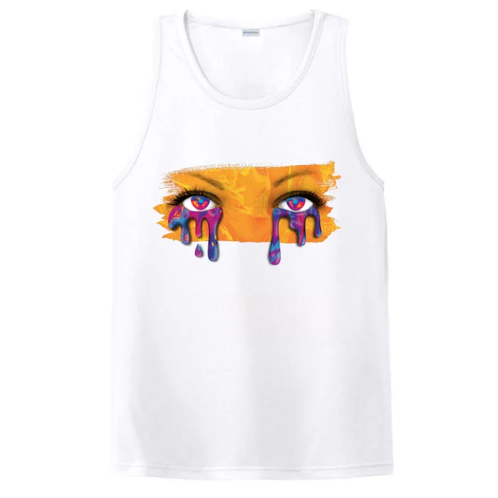 Crying Colorful Tears Sad Eyes Performance Tank