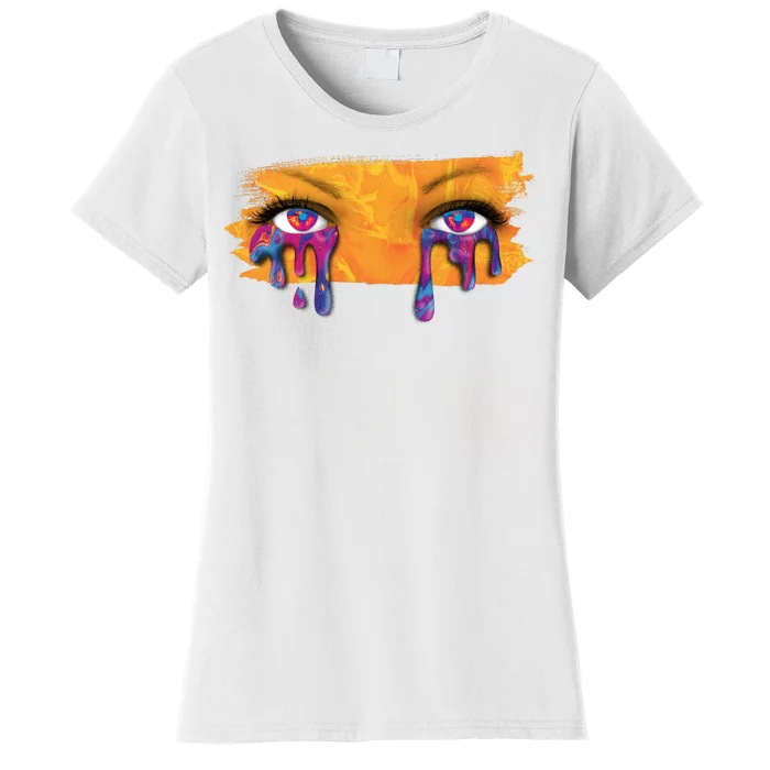 Crying Colorful Tears Sad Eyes Women's T-Shirt