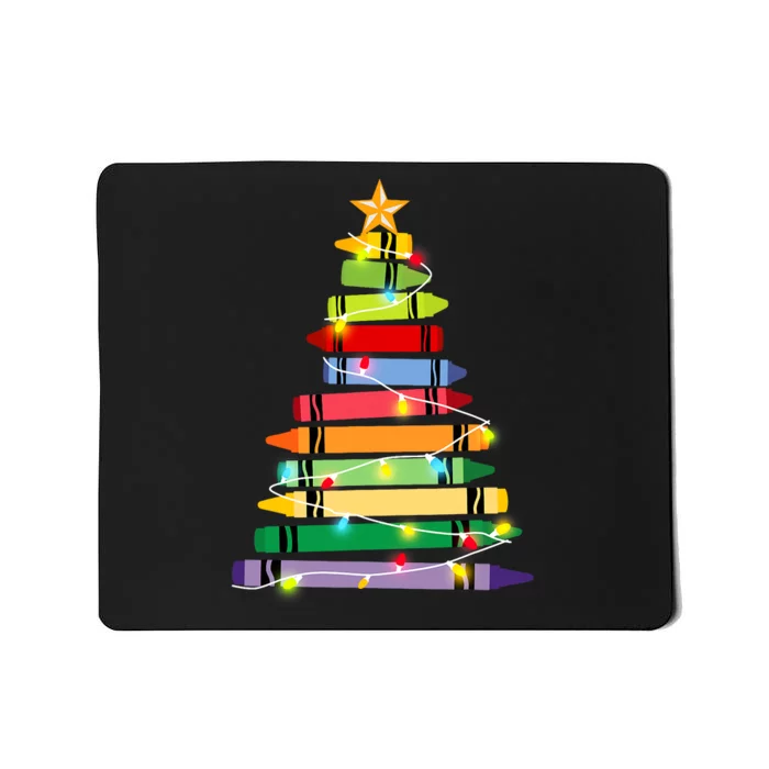 Crayon_ Christmas Tree Teacher Student Xmas Holiday Pajamas Mousepad