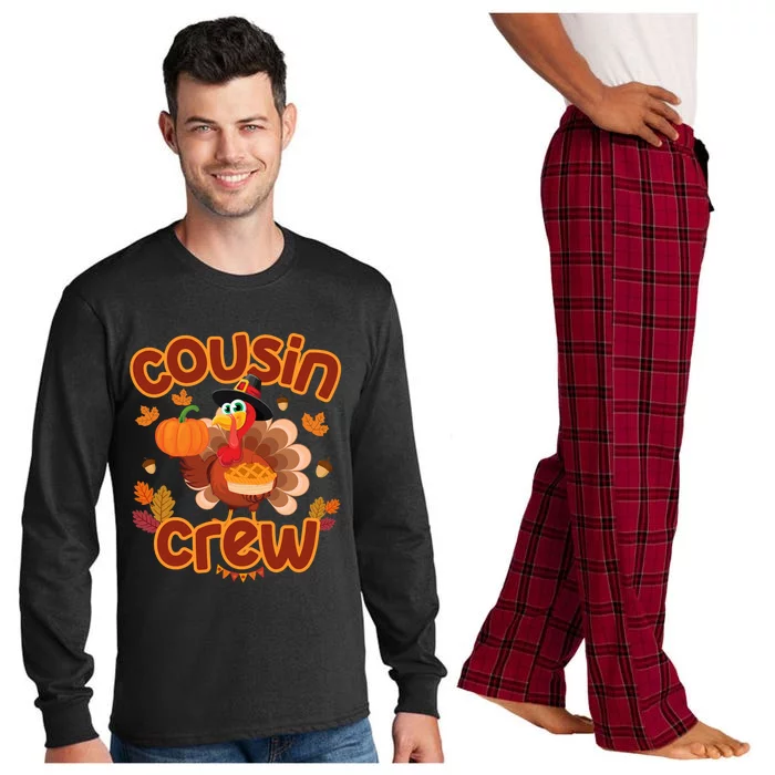 Cousin Crew Thanksgiving Turkey Pumpkin Reunion Party Gift Long Sleeve Pajama Set