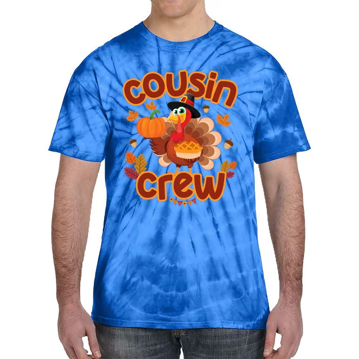 Cousin Crew Thanksgiving Turkey Pumpkin Reunion Party Gift Tie-Dye T-Shirt