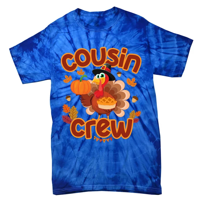 Cousin Crew Thanksgiving Turkey Pumpkin Reunion Party Gift Tie-Dye T-Shirt