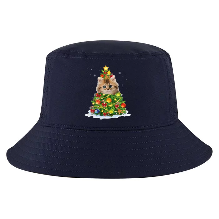 Cat Christmas Tree Ornaments Decor Funny Pajamas Family Xmas Cool Comfort Performance Bucket Hat