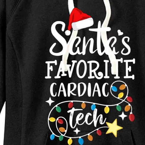 Christmas Cardiovascular Tech Santa's Favorite Cardiac Tech Gift Women's Fleece Hoodie