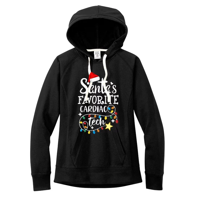 Christmas Cardiovascular Tech Santa's Favorite Cardiac Tech Gift Women's Fleece Hoodie