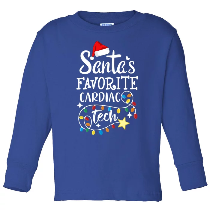 Christmas Cardiovascular Tech Santa's Favorite Cardiac Tech Gift Toddler Long Sleeve Shirt