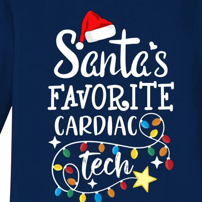 Christmas Cardiovascular Tech Santa's Favorite Cardiac Tech Gift Baby Long Sleeve Bodysuit