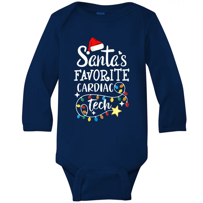 Christmas Cardiovascular Tech Santa's Favorite Cardiac Tech Gift Baby Long Sleeve Bodysuit