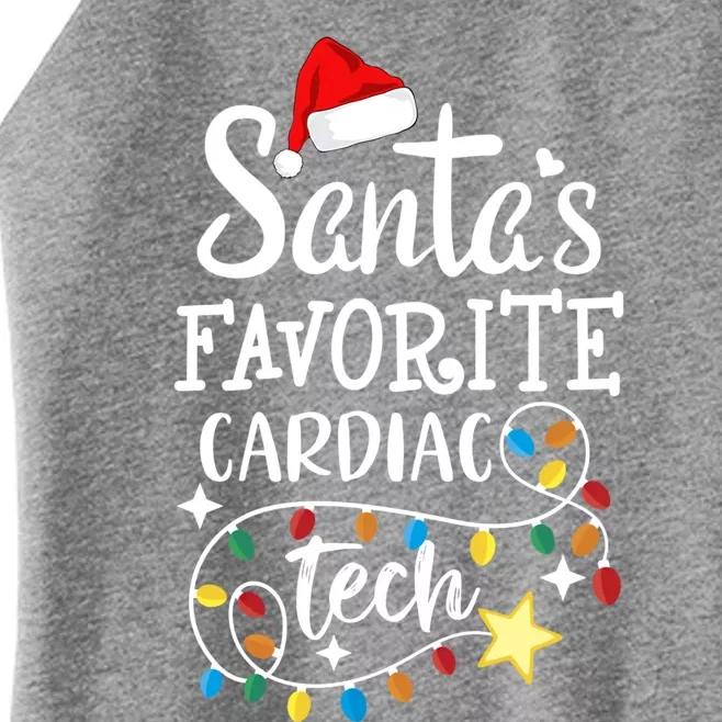 Christmas Cardiovascular Tech Santa's Favorite Cardiac Tech Gift Women’s Perfect Tri Rocker Tank