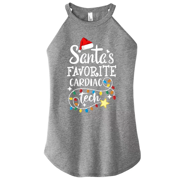 Christmas Cardiovascular Tech Santa's Favorite Cardiac Tech Gift Women’s Perfect Tri Rocker Tank