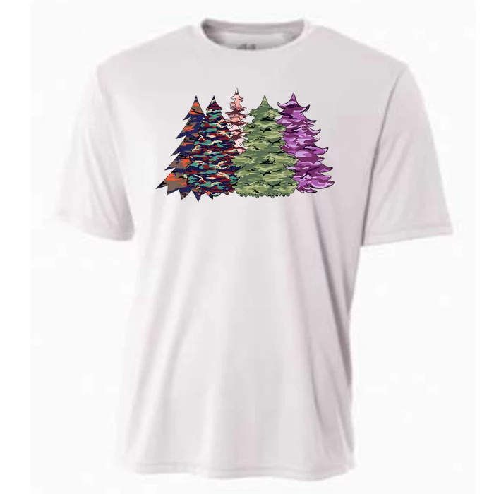 Camo Christmas Tree Print Military Gift Cooling Performance Crew T-Shirt