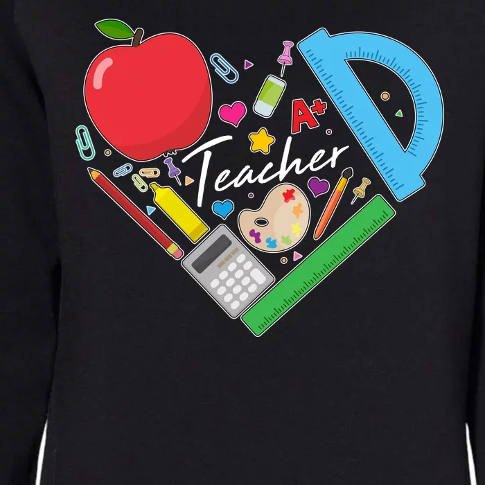 Cute Cool Teacher School Tools Heart Womens California Wash Sweatshirt