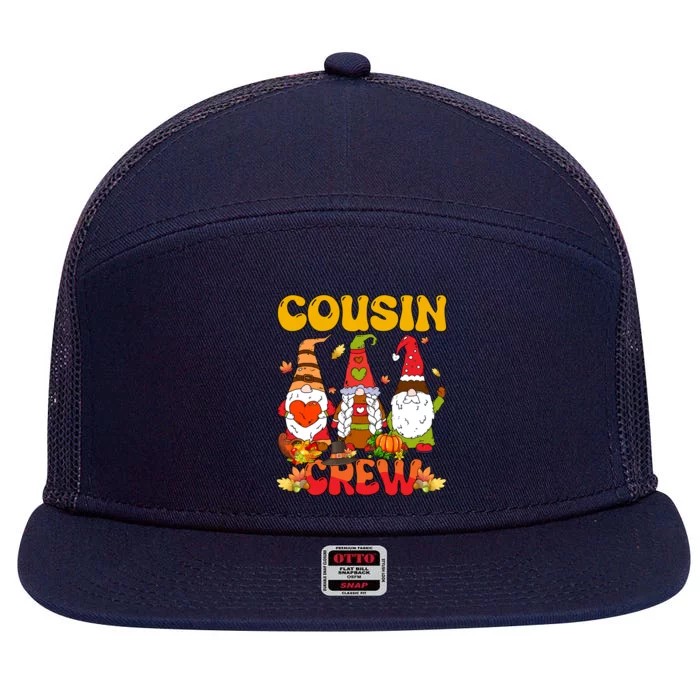 Cousin Crew Three Thanksgiving Gnomes Horror Costume Family Gift 7 Panel Mesh Trucker Snapback Hat